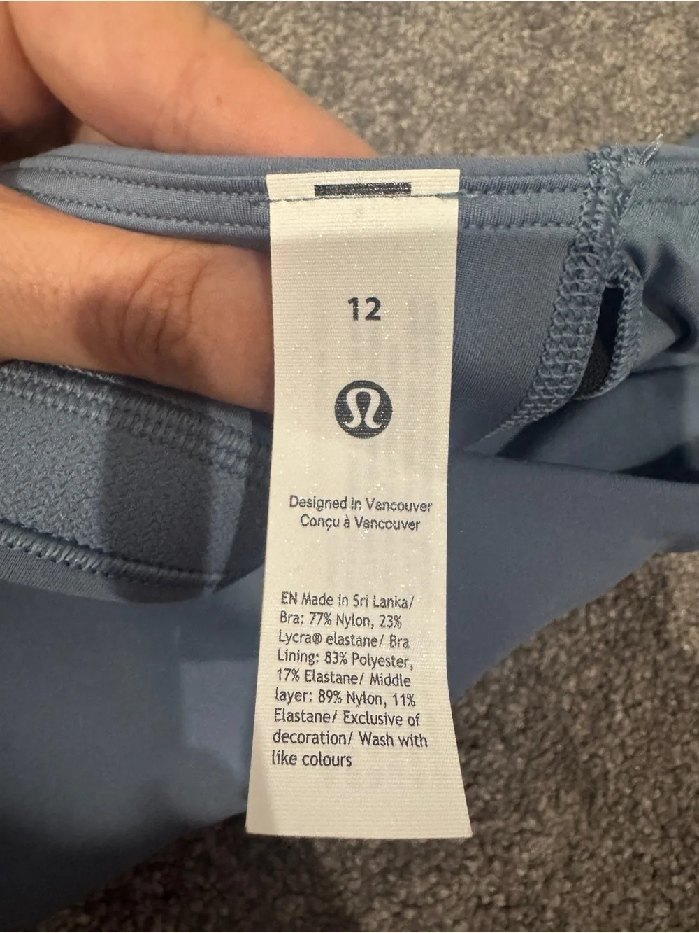Lululemon Wunder Train Strappy Racer Bra A/B | Size 12 | Steel Blue | NWT